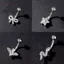 AqToCna Thời Trang Zircon Bụng Nút Nhẫn Thép Không Gỉ Nơ Trái Tim Rốn Xuyên Nhẫn Dành Cho Nữ Gợi Cảm Bụng Xuyên Nhẫn Trang Sức Cơ Thể AqToCna