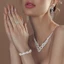Bộ Bông Tai Vòng Cổ Kim Cương Giả Sáng Bóng - Phụ Kiện Dazzling Không Gây Dị Ứng Cho Tiệc Sinh Nhật
