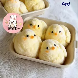 Đồ chơi bóp CQCJ, Đồ chơi gà bóp mềm thủ công, Họa tiết lông tơ màu vàng Đồ chơi Fidget phục hồi chậm để làm quà tặng sinh nhật