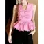 Áo Vest không tay nơ phong cách nữ tính ngọt ngào mùa hè phong cách mới cổ chữ V Hot Girl Áo sơ mi nhỏ đẹp