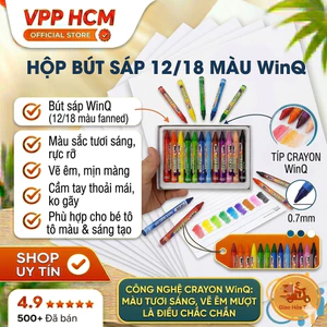 Hộp Bút Sáp 12 Màu 18 Màu WinQ - Màu Sắc Tươi Sáng, Dễ Tô, An Toàn Cho Bé Học Tập Và Vẽ Tranh