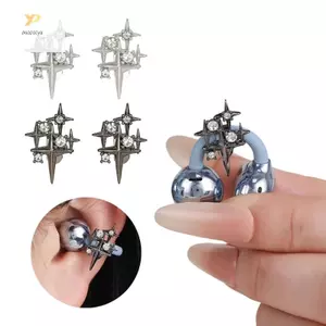 PPY Hình Ngôi Sao Kim Cương Giả Trang Trí Tai Nghe Hợp Kim Chống Mồ Hôi Zircons Universal Freeclip1 2 Người Hâm Mộ Thể Thao