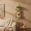 Giỏ Dây Cotton Có Đế Bằng Gỗ Tiết Kiệm Không Gian Treo Tường Giỏ Chứa Đồ Treo Túi Tổ Chức Boho Đa Năng