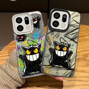 Ốp điện thoại cứng mờ “Graffiti Gengar ” cho Oppo Find X9 Ultra X9 Pro X8 Pro X7 Ultra Reno 15F 14F 13F 12F / Vỏ Oppo chống sốc viền mềm
