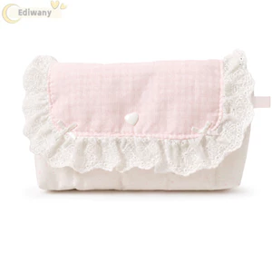 Bút Chì EDIWANY, Túi Bút Thiết Kế Chấm Bi Ren Hồng, Túi Đựng Bút Chì Dung Tích Lớn Di Động Dễ Thương Quà Tặng Học Sinh