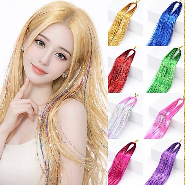 [HÀNG HOT] SET 200 SỢI LINE KIM TUYẾN GẢY LIGHT/ TÓC KẸP MÀU LẤP LÁNH