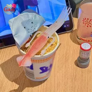 Tay cầm mềm Nĩa mực Bộ đồ ăn chịu nhiệt cho súp mì ăn liền Dụng cụ ăn liền thân thiện với trẻ em [VN]