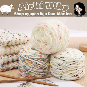 Len PomPom dệt kim cầu vồng 50g