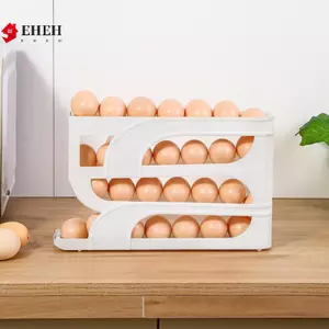 Sử dụng Hộp đựng trứng cuộn xuống tự động Nhà bếp Tủ lạnh Cửa bên Bảo quản trứng Ra 30 miếng Để Pa Hộp trứng VN