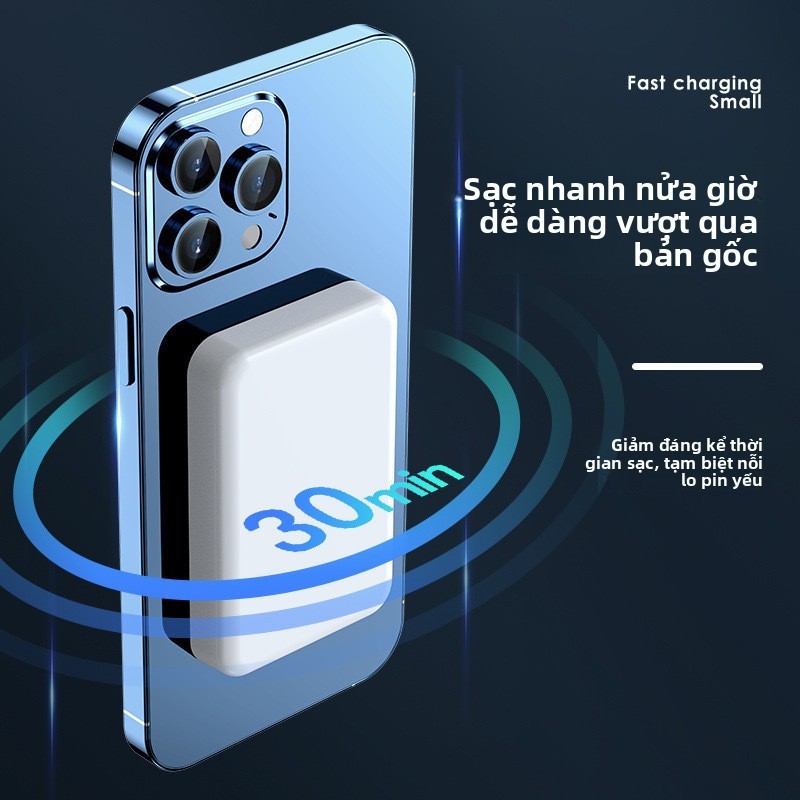 Thích hợp cho Apple Sạc dự phòng không dây từ tính Thích hợp cho Sạc dự phòng không dây magsafe 5.000mAh