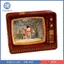 Giáng Sinh Quả Cầu Tuyết Hình TV Bàn Trung Tâm Xmas Cho Trong Nhà Bàn Đảng Người Tuyết Retro Vàng