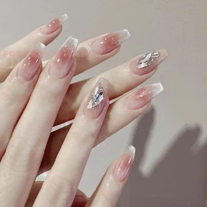 Móng tay giả màu hồng Blush có mắt mèo - Thoải mái bền bỉ khi hẹn hò du lịch
