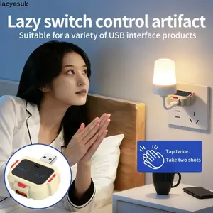 Ổ cắm USB thông minh LACYESUK, Công tắc đèn bảo vệ Ổ cắm điều khiển bằng giọng nói tiếng Anh, Đèn chuyển đổi Bộ mở rộng giọng nói Ổ cắm chuyển đổi USB giọng nói thông minh Nhà thông minh