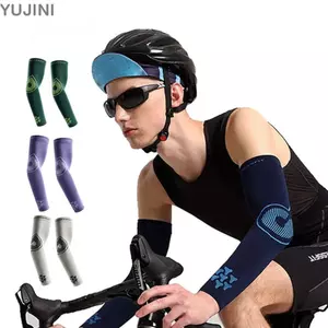 YUJINI 2 Cái Bảo vệ cánh tay thể thao nam, Tay áo chống nắng đàn hồi thấm mồ hôi, Vỏ bọc tay làm mát thoáng khí bằng lụa băng khô nhanh