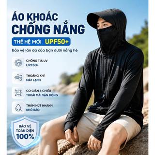 Áo chống nắng cao cấp dành cho nam giới, kiểu dáng thể thao.  Mát nhẹ, thoáng khí, Chống tia UV, Thiết kế nam tính