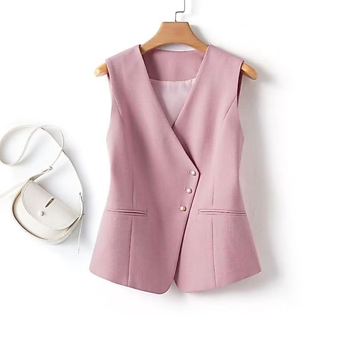 Lan ~ Áo Khoác Sleeveless Mỏng, Phong Cách Xuân Thu Sang Trọng, Thích Hợp Mặc Bên Ngoài Với Áo Vest