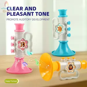 Đồ chơi sừng GILLL, có dây treo tăng cường giọng nói Mini Thổi kèn, Phim hoạt hình vui nhộn Học tập sớm Nhạc cụ Trumpet Đồ chơi quà tặng