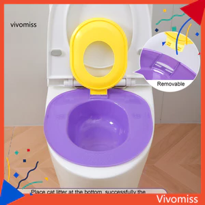 Bộ dụng cụ huấn luyện nhà vệ sinh cho mèo Hộp đựng rác có thể tái sử dụng có kiểm soát mùi vị Ghế ngồi bô Phù hợp với nhà vệ sinh tiêu chuẩn Bồn tiểu cho mèo dễ sử dụng cho ngôi nhà Đông Nam Nhà Huấn luyện ghế vệ sinh cho mèo