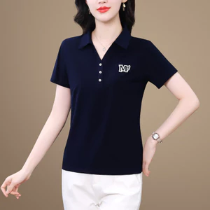 Áo sơ mi Polo ngắn tay đa năng thời trang giản dị mùa hè dành cho nữ Áo sơ mi Polo mềm mại và thoải mái