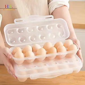 HL 1 Hộp Bảo Quản Trứng Lưới 12 / 18 Có Nắp Bếp Tủ Lạnh Hộp Trứng Thả Ra Hộ Gia Đình Tủ Lạnh Trứng Tổ Chức Khay Trứng LMWU