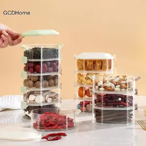 GCDHome Nhà Bếp Hộp Bảo Quản Gia Vị Hành Gừng Tỏi Tươi Hộp Bảo Quản Thực Phẩm Nhiều Lớp Niêm Phong Chống Ẩm Phân Chia Bể Hộ Gia Đình HOT