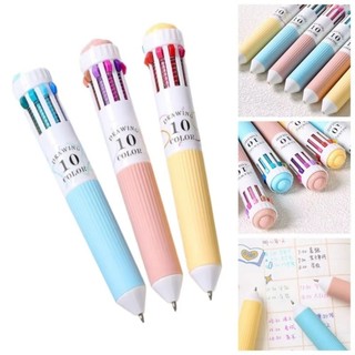 VA 3 Bút Nhiều Màu 10 Màu Trong 1 Bút Viết Để Ghi Chú Nhật Ký Bút Bi Có Thể Thu Vào Cho Trường Văn Phòng
