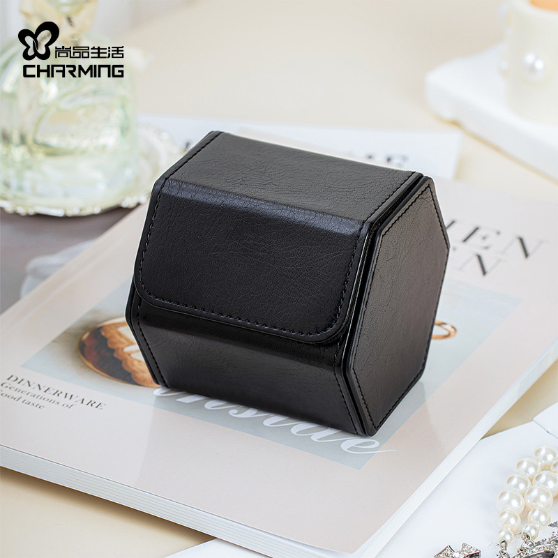 CASEGRACE Đồng Hồ Dành Cho Nam Lục Giác Đồng Hồ Cuộn Túi Du Lịch Da PU Với Nhung Sang Trọng Lưu Trữ & Giá Đỡ Hiển Thị Cho Đồng Hồ Hộp Bảo Quản