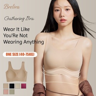 『Brelira』Áo ngực dạng kem nền không đường may vô hình cố định cúp không dây chống chảy xệ nhẹ mùa hè mỏng đẹp lưng đồ lót