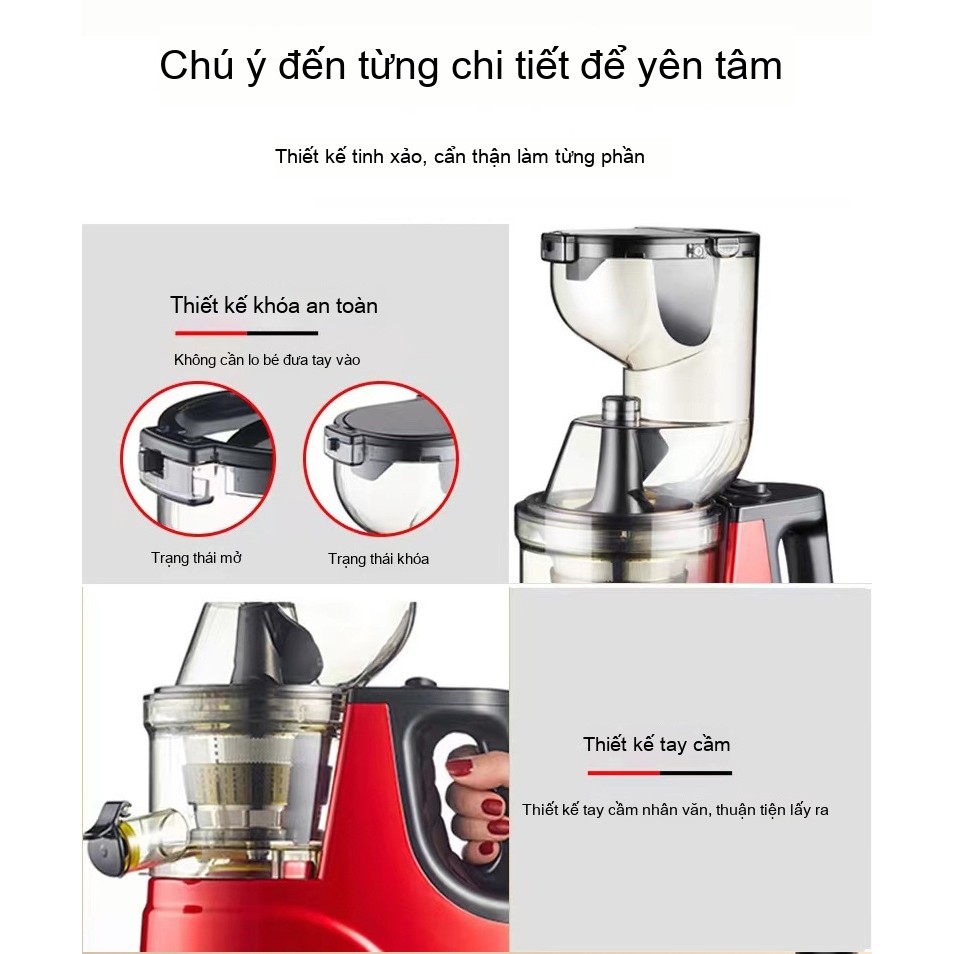 ​​Máy Ép Tách Bã Gia Đình - Ép Trái Cây Rau Củ, Làm Sữa Đậu & Đồ Ăn Dặm, Miệng Rộng Không Cần Cắt, Lọc Tự Động​​