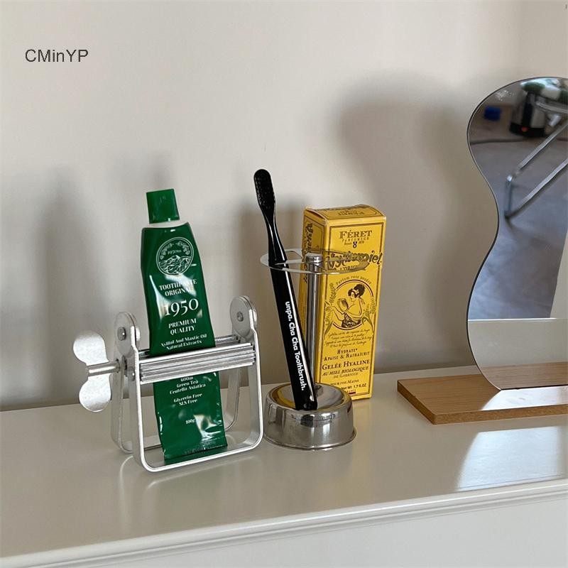CMinYP Thép không gỉ Mờ Kem Đánh Răng Tay Nước Sốt Máy đùn Hộ Gia Đình Đồ Dùng Phòng Tắm Giá Để Bàn Chải Đánh Răng Dán Hộp Đựng Vinh Quang