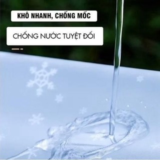 ￼Bộ quần áo mưa nhựa dẻo họa tiết Hoa Tuyết chống thấm tốt