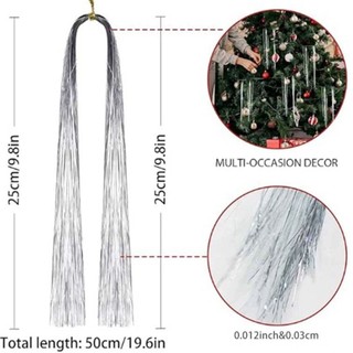 FANGHUI Cây Giáng Sinh Dây Kim Loại, Lễ Hội Trang Trí Dây Icicle Tinsel Có Thể Tái Sử Dụng, Màu Vàng rực rỡ Màu Bạc Cây Giáng Sinh Thiếc Icicles Đồ Dùng Trang Trí Giáng Sinh