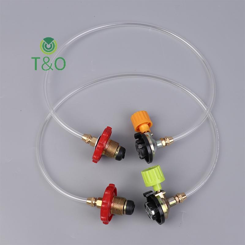 [T & O-t] Bếp gas cắm trại Bộ chuyển đổi nạp khí Cassette ngoài trời Van nạp bình xăng Lò gas Phụ kiện van lạm phát [mới]