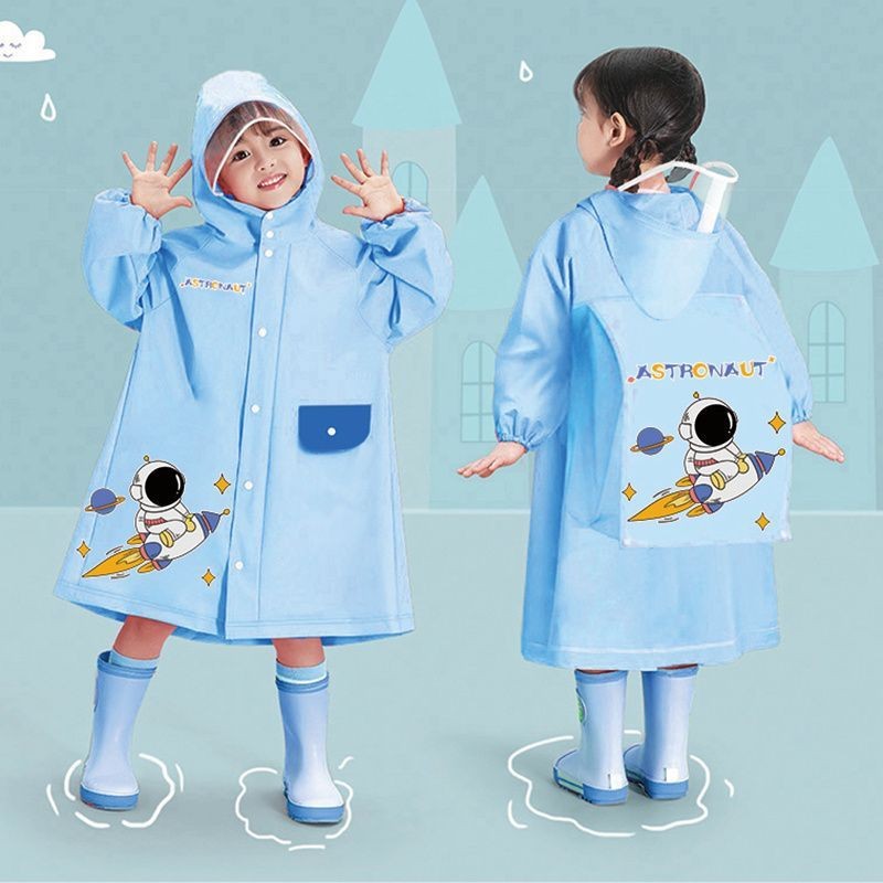 Áo Mưa Trẻ Em Cao Cấp Chống Thấm Nước Cho Bé Trai Bé Gái Đi Học Mẫu Giáo Có Vị Trí Để Ba Lô