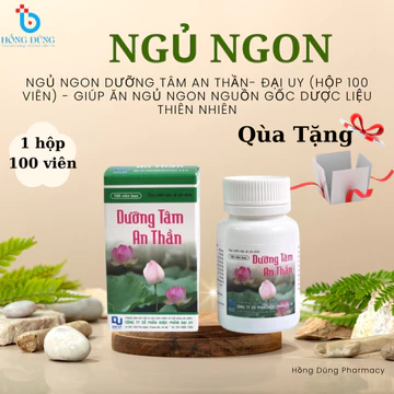 Ngủ ngon DƯỠNG TÂM AN THẦN- Đại Uy (hộp 100 viên) - giúp ăn ngủ ngon nguồn gốc dược liệu thiên nhiên
