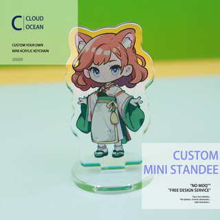 Custom Figure Mini Standee Cartoon Design Anime Game Charm Personalized Desk Model Keychain Gift Clear Acrylic Stand