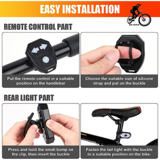 Đèn hậu Xi Nhan xe đạp không dây pin sạc 5 chế độ sáng - Đèn Xi Nhan Điều Khiển Từ Xa Gắn Đuôi.