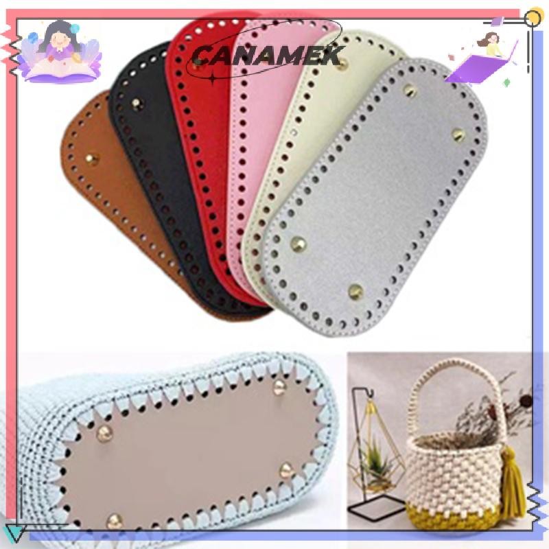 CANAMEK Túi Dệt Kim Đáy Oval 18 x 8cm, Phụ Kiện Đáy Đinh Tán, Móc Túi Xách CSF