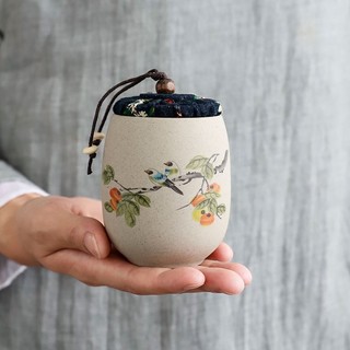 Hũ Đựng Trà Bằng Sứ Cỡ Bé Họa Tiết Đẹp Mắt