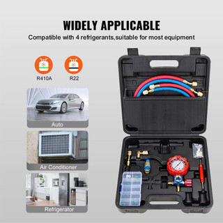 Bộ Đồng Hồ Nạp Gas Lạnh Đơn R22 R410a Đo Áp Suất Kèm Dây Ống Chất Lượng Cao
