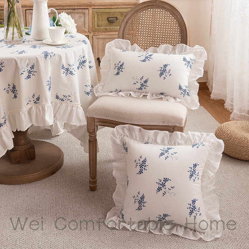 Mới Pháp Lãng Mạn Mục Vụ Xù Nấm Ren Cotton Thêu Gối Sofa Đầu Giường Gối