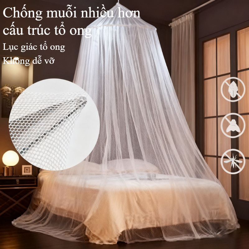 Màn Chụp Chống Muỗi Kiểu Công Chúa - Thiết Kế Vòm Tròn Lãng Mạn, Dễ Dàng Lắp Đặt Không Cần Giá Đỡ