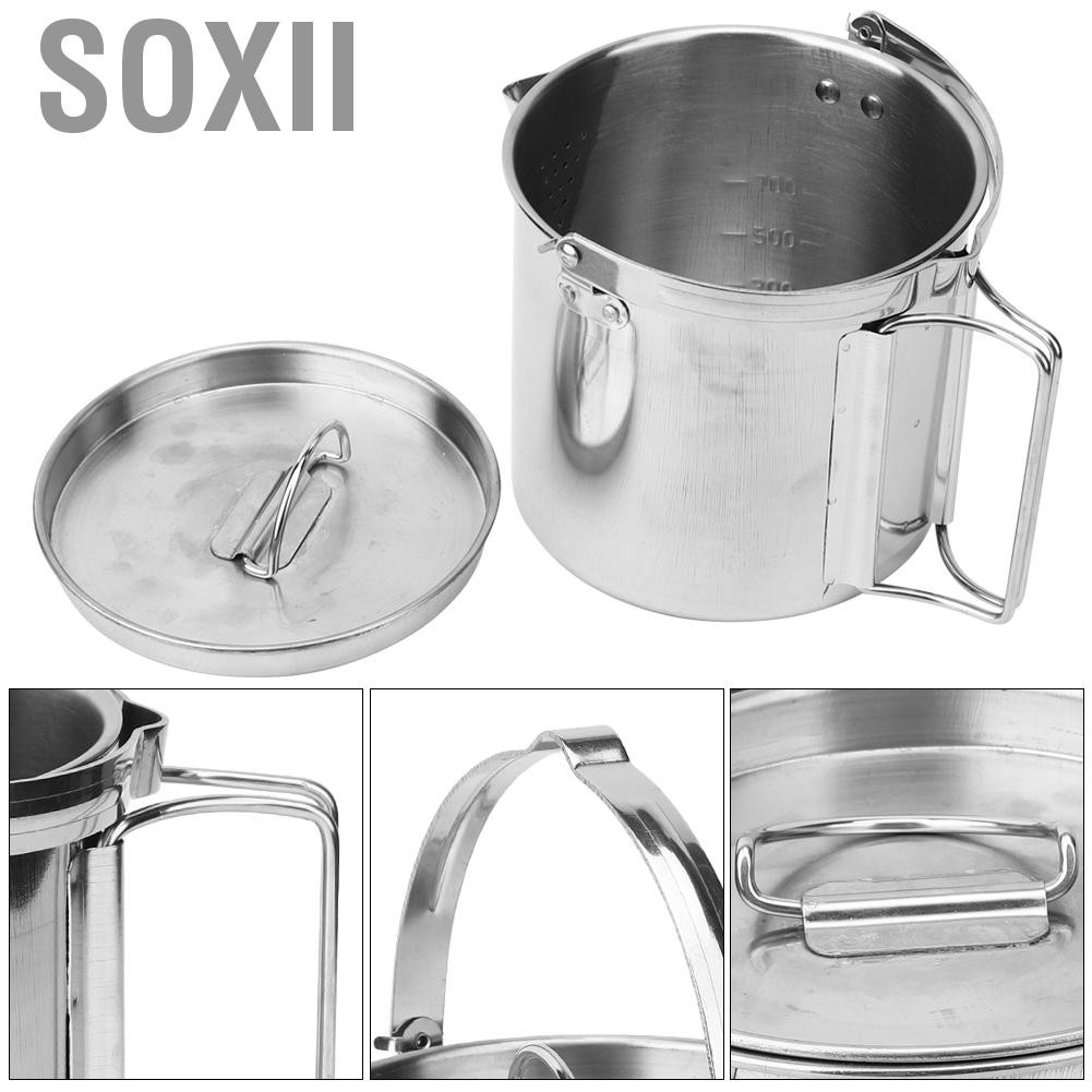 Soxii Nồi cà phê ấm đun nước bền cho nhà để cắm trại du lịch ngoài trời