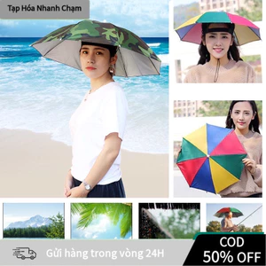 【COD】Mũ che nắng mưa dạng ô hai tầng tiện lợi cho hoạt động như câu cá dã ngoại đi biển hoặc dạo công viên