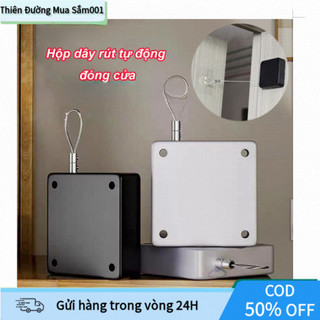Bộ dụng cụ đóng cửa tự động hoàn chỉnh, bao gồm hộp dây rút và phụ kiện dán tường, dễ dàng tự lắp đặt trong 5 phút