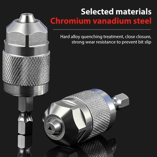 Bộ chuyển đổi Chuck khoan NOOKSTORY, Tay cầm lục giác 1 / 4 Inch Thay đổi nhanh Chuck, Tự săn chắc 1,5-6,5mm Chuôi lục giác 3 chân Chuck Chế biến gỗ