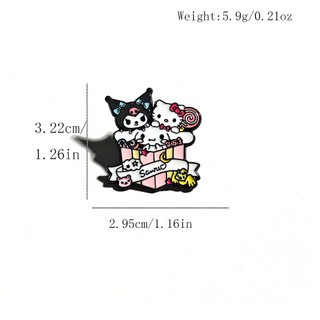 4 Cái / bộ Sanrio Kuromi Chó Tai Lớn Hello Kitty Sinh Nhật Huy Hiệu Dễ Thương Túi Trang Trí Thổ Cẩm Trẻ Em
