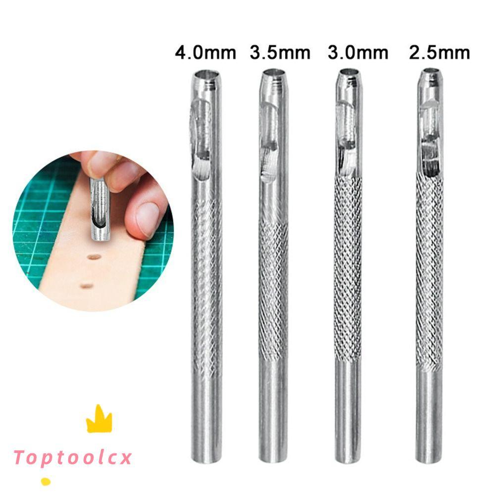 Máy đục lỗ mắt ngô TOPTOOLCX, Máy đục lỗ bằng da bạc rỗng, Túi đựng lỗ bằng thép Carbon đa chức năng 2,5 / 3 / 3,5 / 4mm
