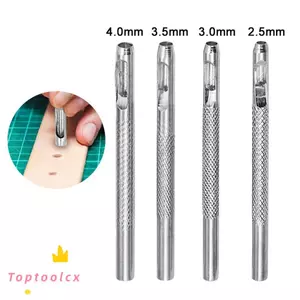 Máy đục lỗ mắt ngô TOPTOOLCX, Máy đục lỗ bằng da bạc rỗng, Túi đựng lỗ bằng thép Carbon đa chức năng 2,5 / 3 / 3,5 / 4mm
