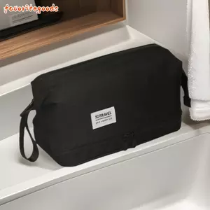 Túi Giặt FAVORITEGOODS, Túi Vệ Sinh Hai Lớp Tách Ướt Khô, Túi Đựng Mỹ Phẩm Vải Dung Tích Lớn Di Động Bảo Quản Phòng Tắm